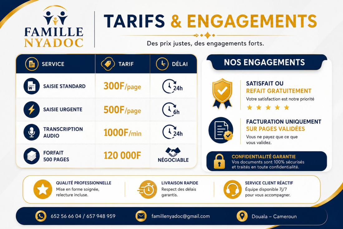 Calculatrice documents ordinateur icônes Word Excel PDF tarifs